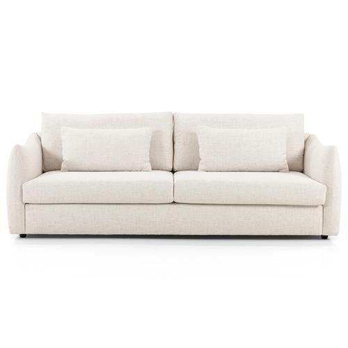 Chelsea Modern Classic Beige Upholstered Cushion Back Sofa - 92"W | Kathy Kuo Home