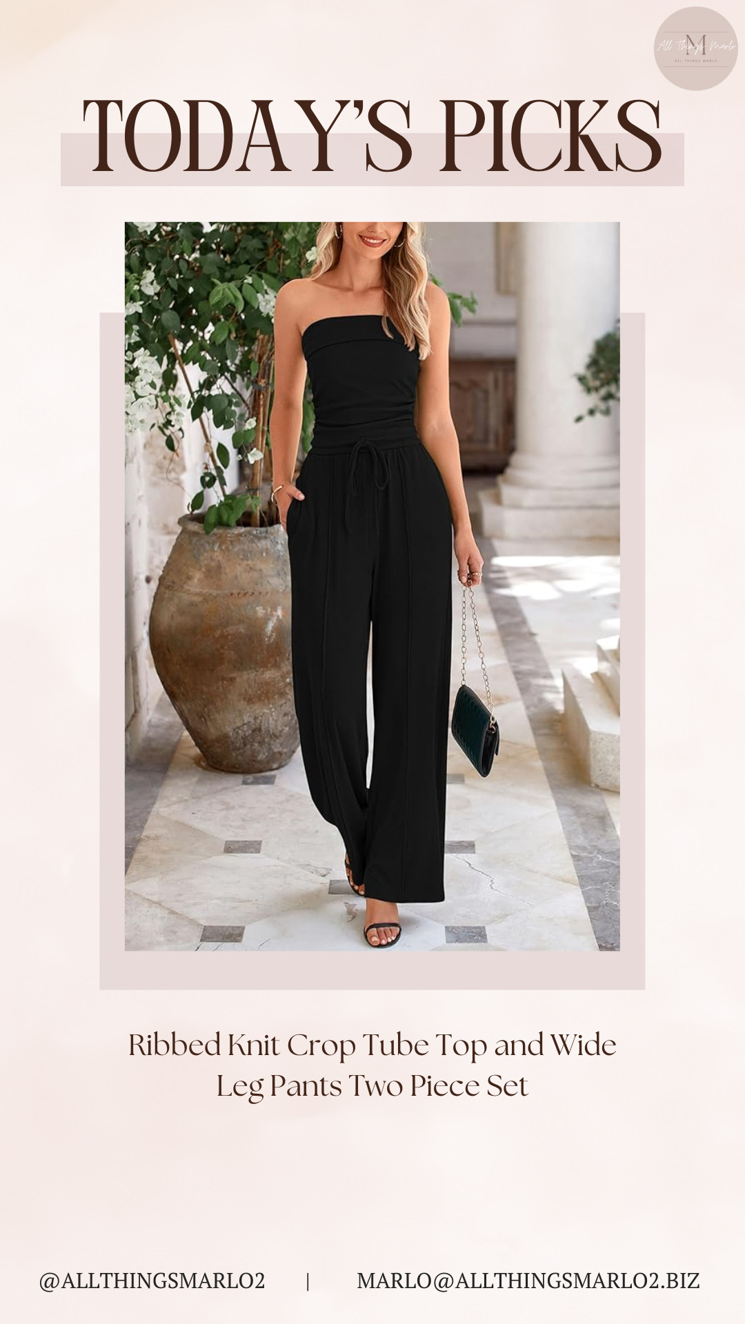Ribbed Knit Crop Tube Top and Wide Leg Pants Two Piece Set 

 #LTKootd #LTKSeasonal #LTKTravel