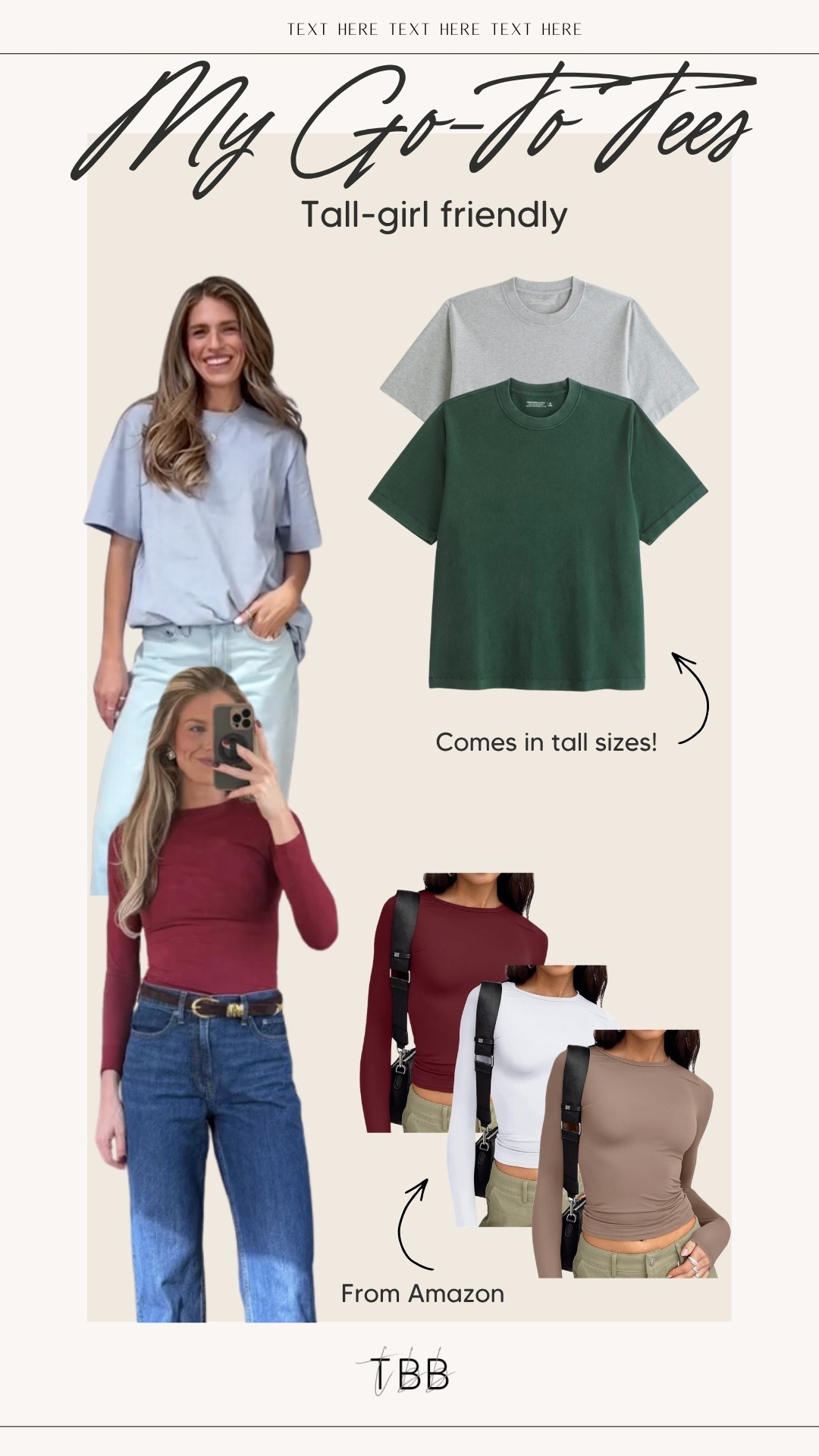 I wear a medium tall in the crewneck tee for an oversized fit (pregnant or not). I also have a small regular for a more fitted look! This long sleeve from Amazon comes in SO many colors

 

#LTKTall #LTKootd #LTKgrwm