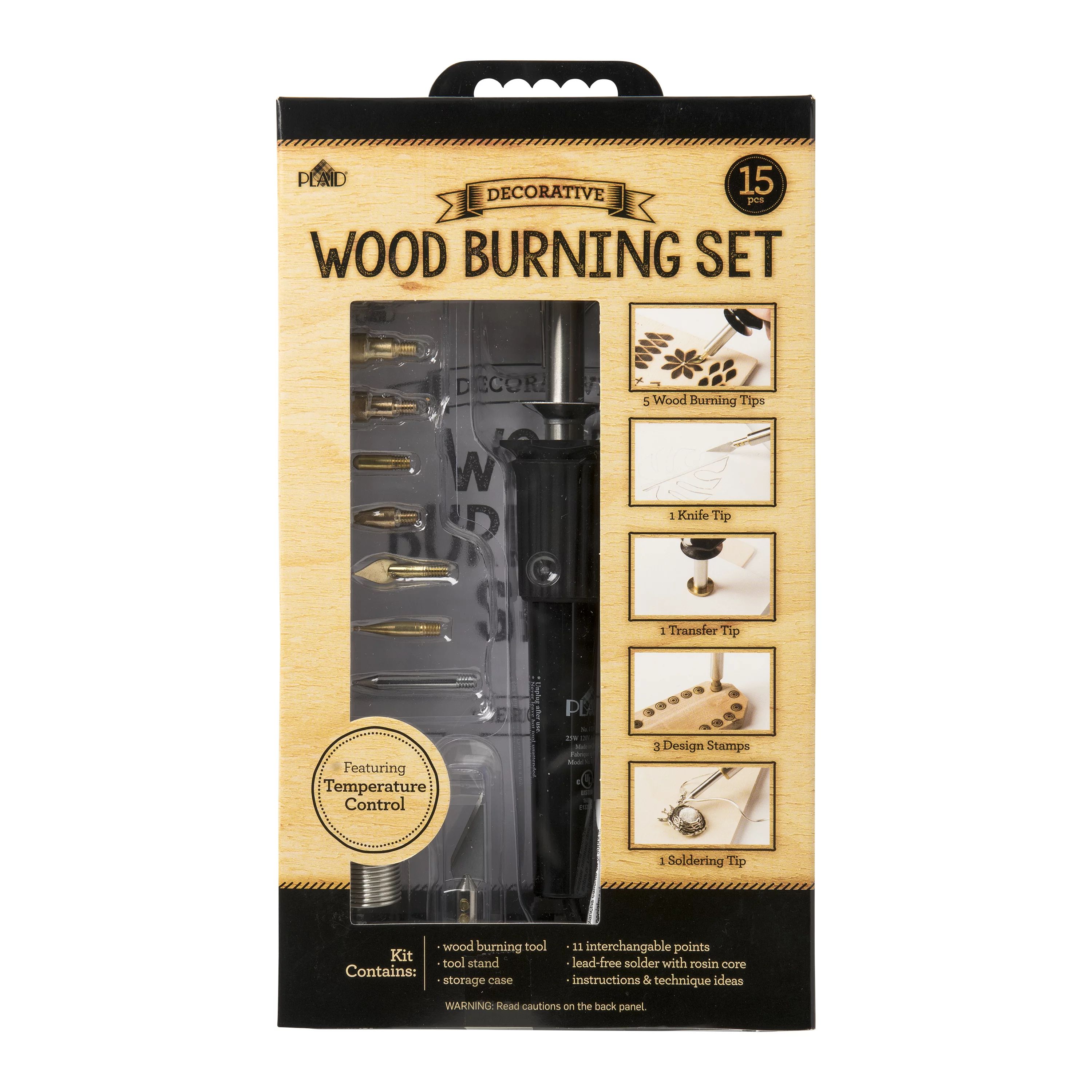 Plaid 17391E Crafting Tools, Decorative Wood Burning Set, 15 Piece - Walmart.com | Walmart (US)