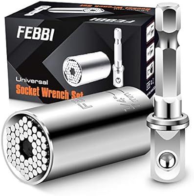 Universal Socket, FEBBI New Upgrade Gator Grip Universal Socket Wrench Set (7-19mm) with Ratchet ... | Amazon (US)
