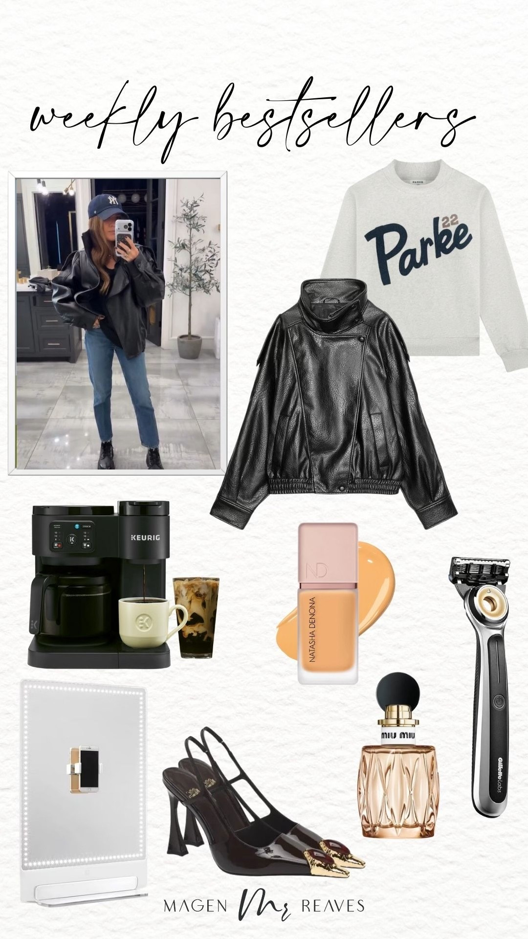 Weekly bestsellers!🤍




Bestsellers - Gift guide - Parke - Men’s gift ideas - Makeup - Perfume - Fragrance- Leather jacket - Outfit ideas - Coffee machine - Vanity mirror - Heels - Shoes 

#LTKGiftGuide #LTKootd #LTKBeauty