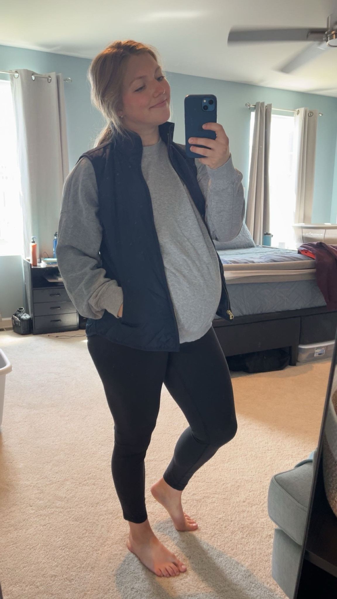 Layering a bubble vest goes a long way toward making cold weather maternity outfits feel a little less frumpy…and you can’t beat the added convenience of pockets! Fashion 🤝 Functionality

(I got this one from an Old Navy Black Friday haul. 5’2.5”, Size S)
#MaternityFaves

#LTKmomlife #LTKSeasonal #LTKBump