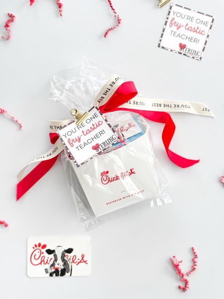 Teacher Appreciation Gift 

Use these punny gift tags to give teacher a Chick-Fil-A gift card.  I went to my local CFA & asked for fry & nugget boxes 🐄 

#teachergift #teacherappreciation #teacherappreciationgift #chickfila #gift #giftsforteachers #giftcard #teacher 

#LTKfamily 