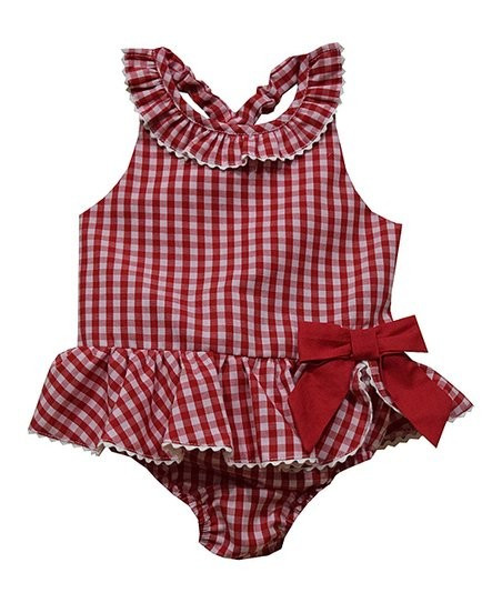 Red Gingham Skirted Swimsuit - Infant & Toddler | Zulily