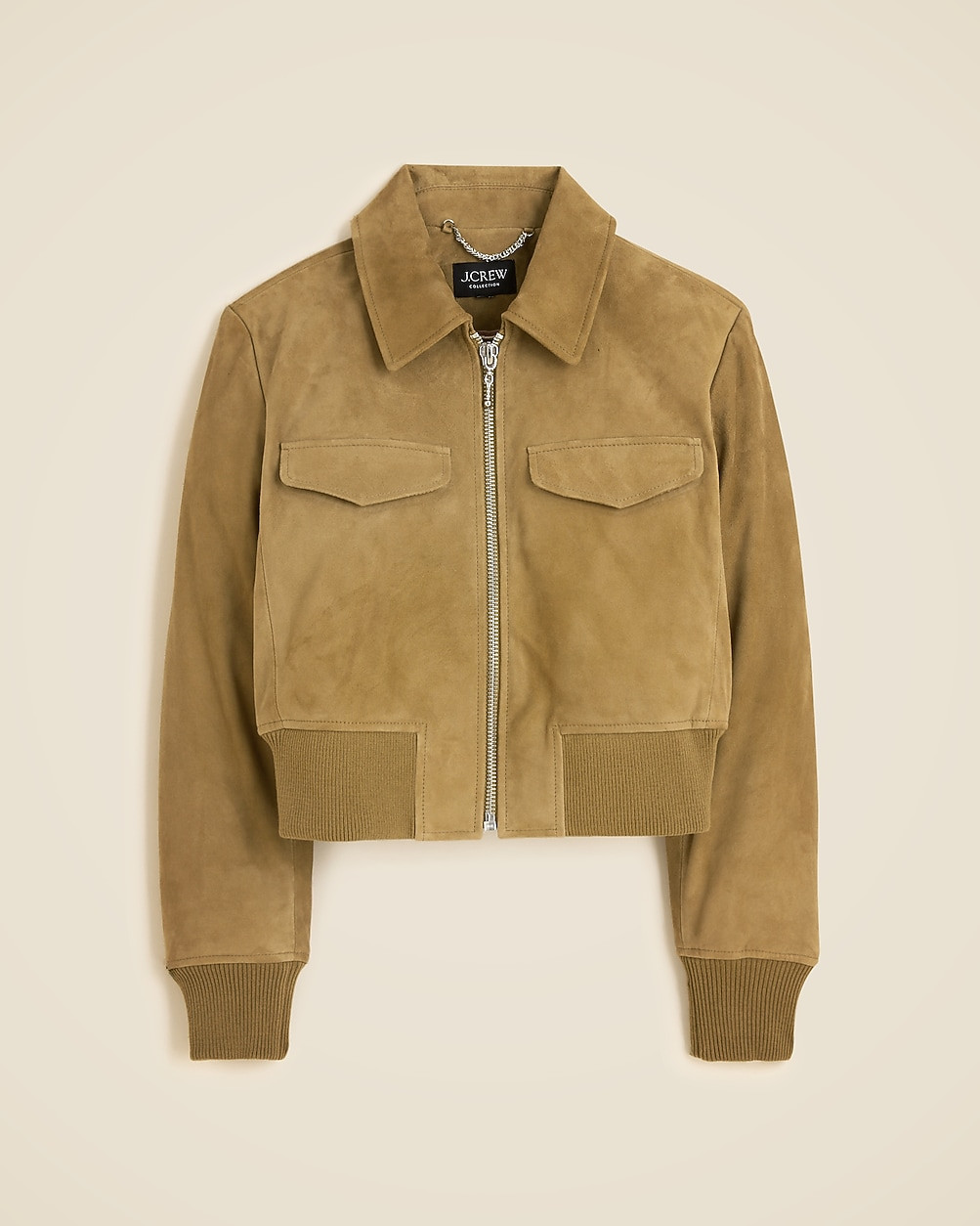 Collection cropped flight jacket in suede | J. Crew US