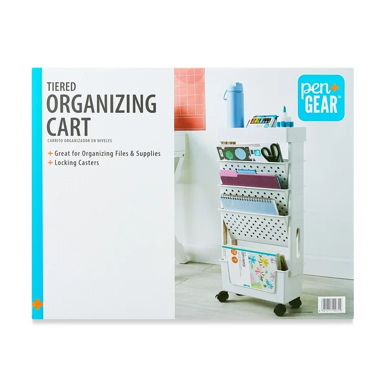 Pen+Gear 5-Tier Movable Organization & Storage Cart, White - Walmart.com | Walmart (US)