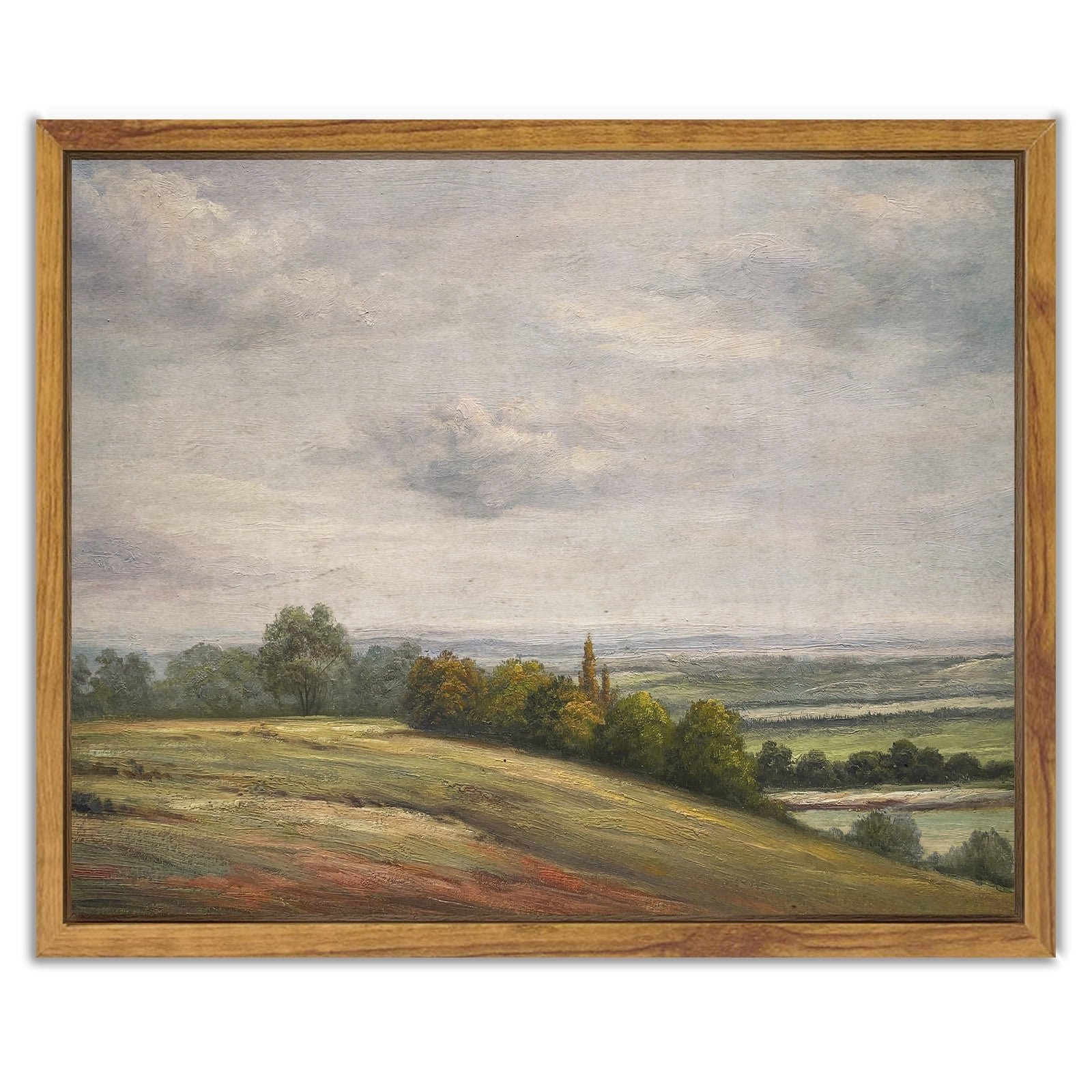 Drsoum Landscape Canvas Vintage Classical Framed Paints White Clouds Over Vast Grassland Room Dec... | Walmart (US)