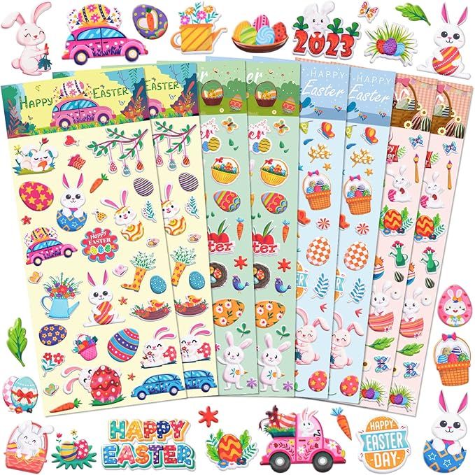 Easter Puffy Stickers for Kids, 180Pcs Cute Easter 3D Stickers for Scrapbooking DIY Phone Diary, ... | Amazon (US)