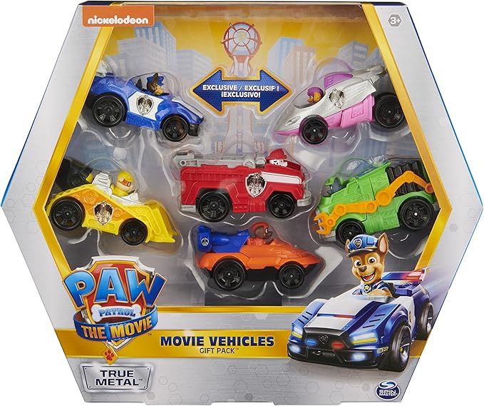 PAW Patrol, True Metal Movie Gift Pack of 6 Collectible Die-Cast Toy Cars, 1:55 Scale, Kids Toys ... | Amazon (US)