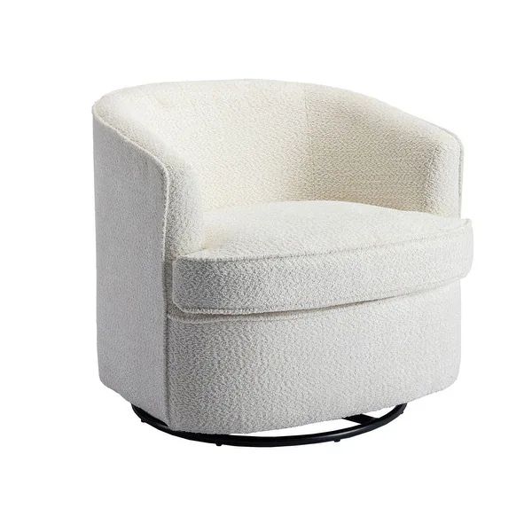 SEYNAR Modern Upholstered Round Swivel Barrel Armchair for Living Room - Bed Bath & Beyond - 3796... | Bed Bath & Beyond