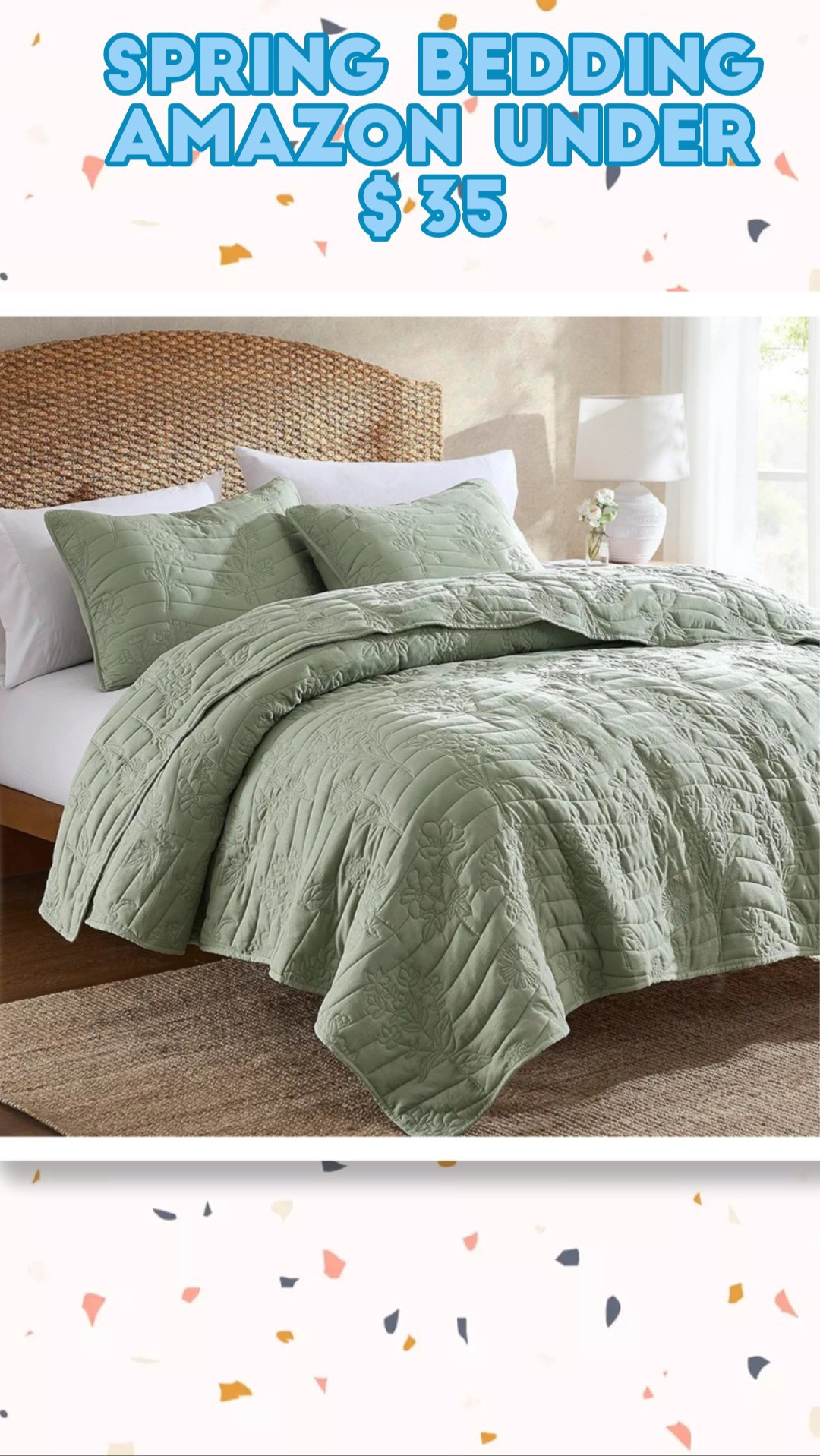 Farmhouse Decor Quilt Bedding Set King Size Sage Green, Country Floral Bedspread, Flower Bedding with Pillow Shams, Rustic Nature Lightweight Coverlet Spring Summer

#LTKSpringSale #LTKHome #LTKSaleAlert