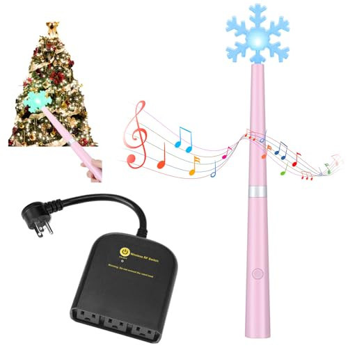 Relaxweex Magic Christmas Wand Wireless Remote Control Outlet, Christmas Tree Wand Lights Controller Xmas Decoration Outdoor Indoor Turn on Off Switch Kit with 100 Ft Range(Three 3-pin Plugs,Pink) | Amazon (US)