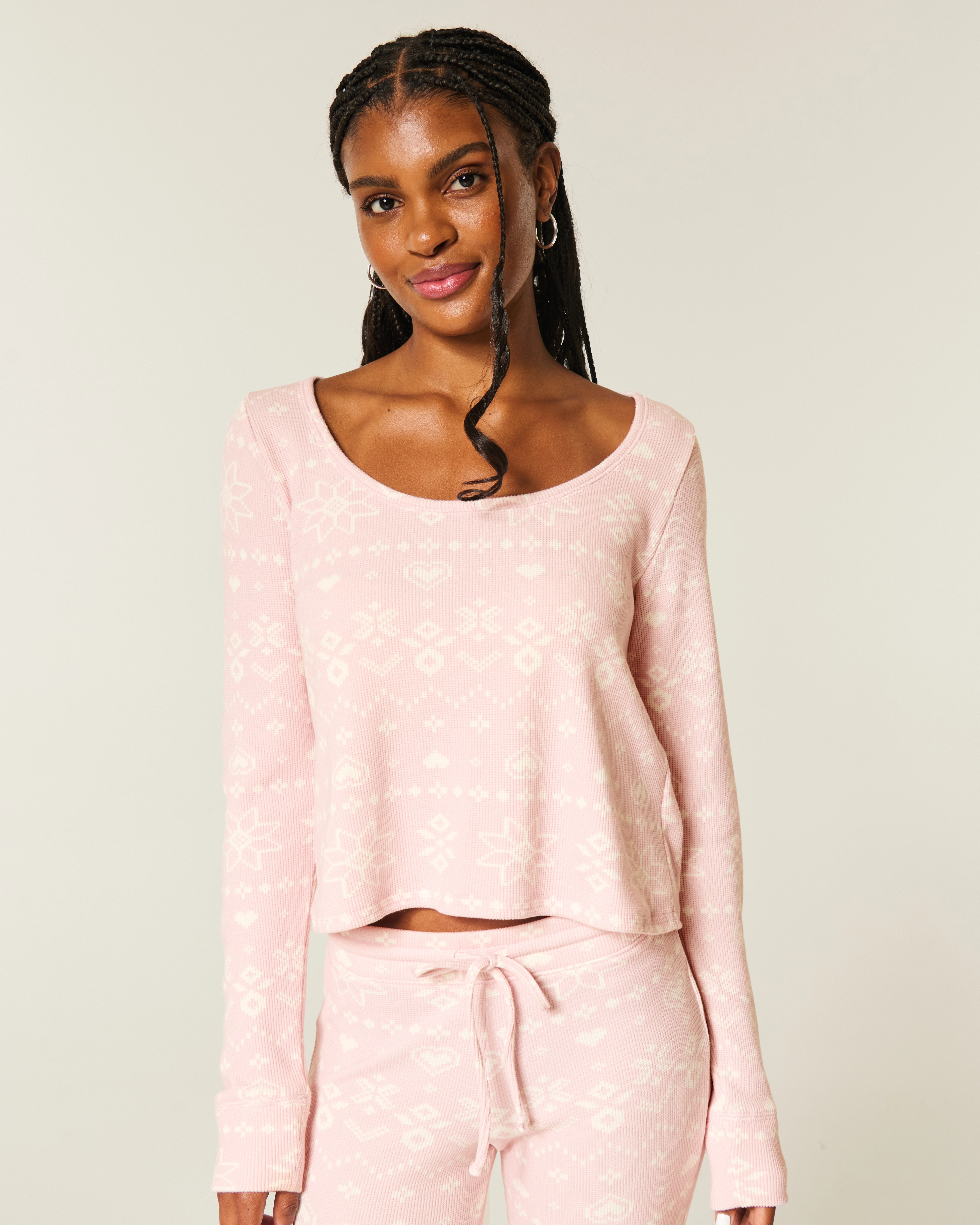 Gilly Hicks Always Cozy Waffle Long-Sleeve Scoop Top | Hollister (US)
