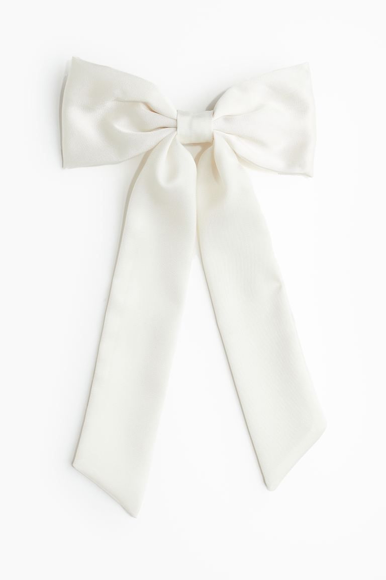 Hair Clip with Bow - White - Ladies | H&M US | H&M (US + CA)