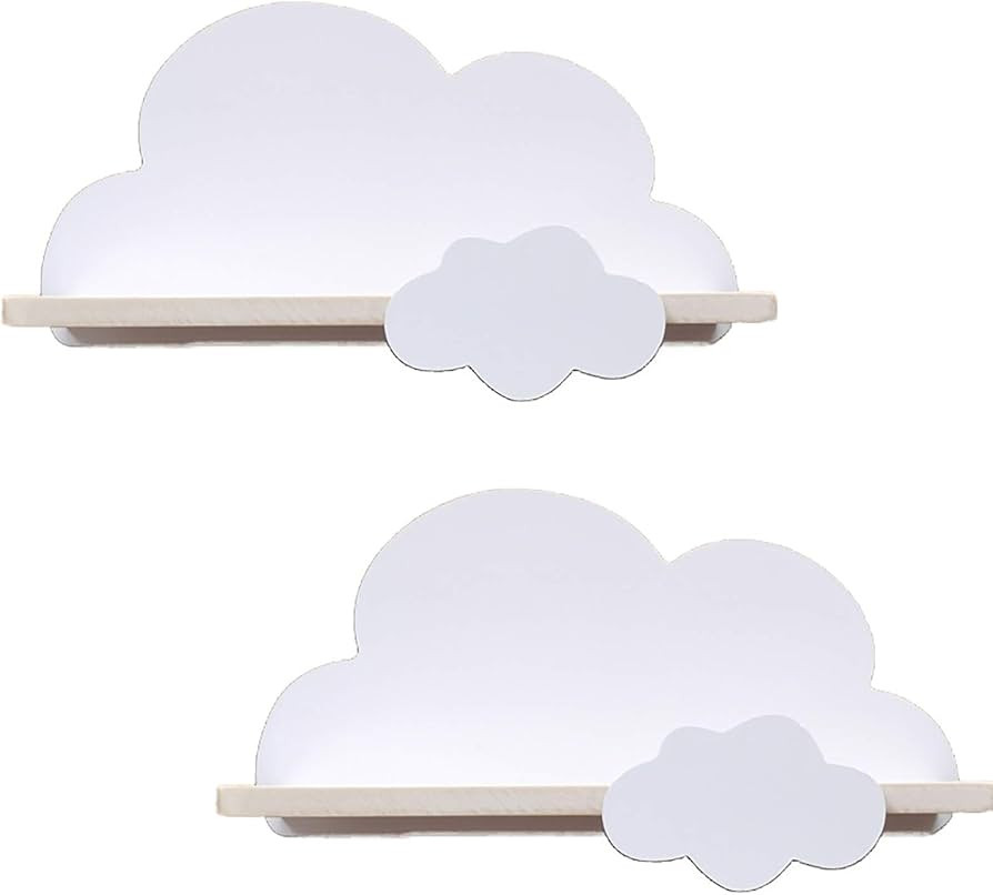2Pcs Cloud Shelves for Children’s Nursery Or Bedroom,Kids Nursery Room Shelves,Floating Bedroom... | Amazon (US)