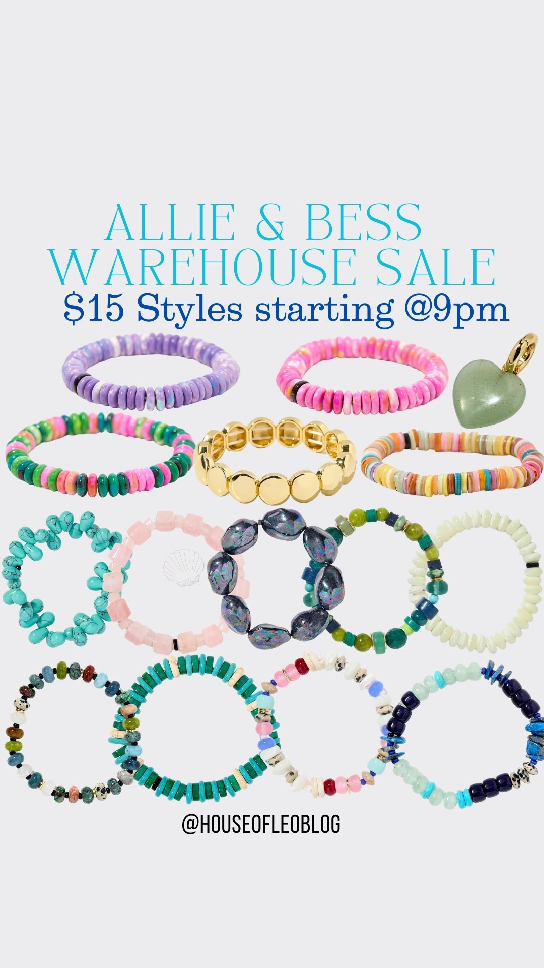 Warehouse sale begins at 9 PM est. Start filling your carts now and the sale price will drop in cart when the sale begins. Beaded bracelets.

#LTKSaleAlert
