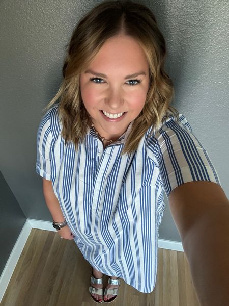 I love an easy dress for this time of year. This old navy one was perfect for a casual backyard party. I paired it with my silver Birkenstocks to keep it very comfortable and casual. I also love that it has pockets to hold my phone during an event. Paired it with some silver and mixed metal jewelry.

#LTKFindsUnder50 #LTKSaleAlert #LTKShoeCrush