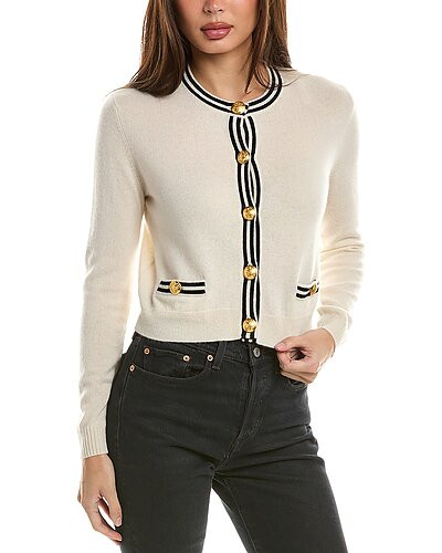 Double Tipped Cropped Cashmere Cardigan | Rue La La