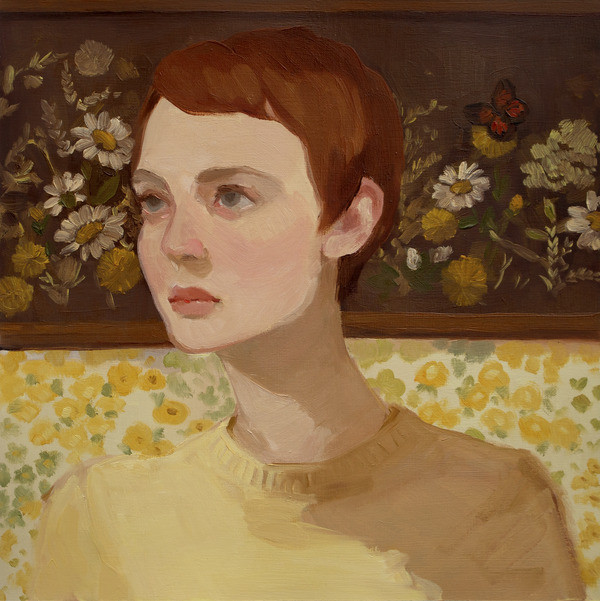 Portrait with Floral Embroidery | Artfully Walls