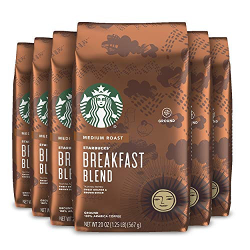 Starbucks Medium Roast Ground Coffee — Breakfast Blend — 100% Arabica — 6 bags (20 oz. each) | Amazon (US)