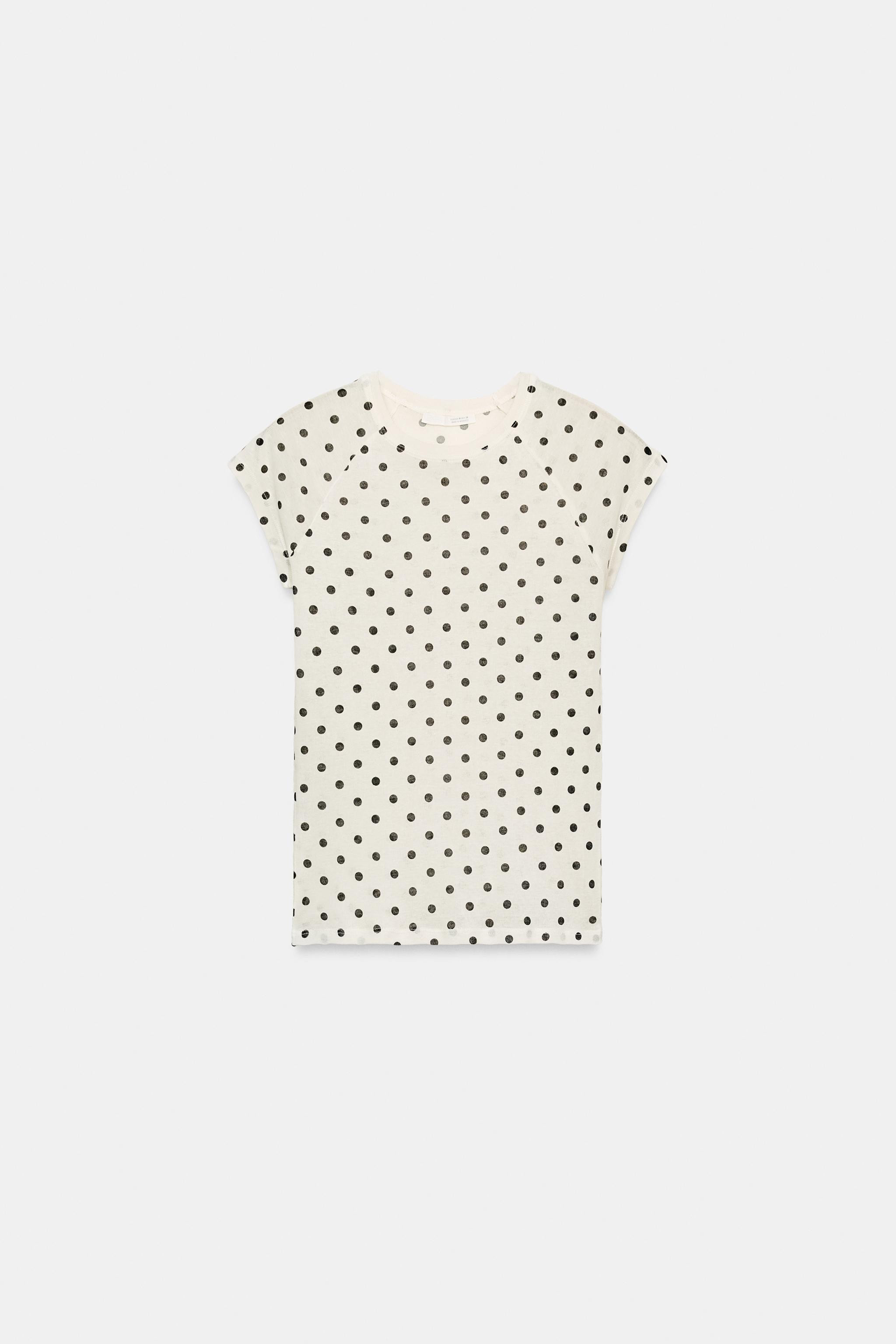 SUPIMA® POLKA DOT SHORT SLEEVE T-SHIRT | Zara US