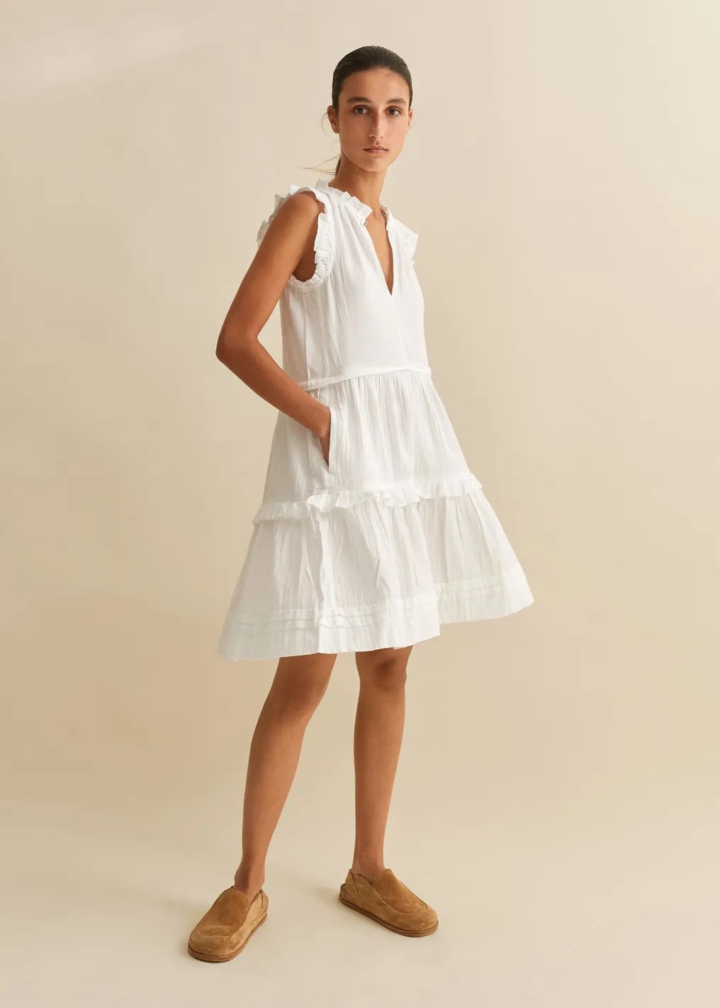 Cheesecloth Frill Swing Dress | ME + EM