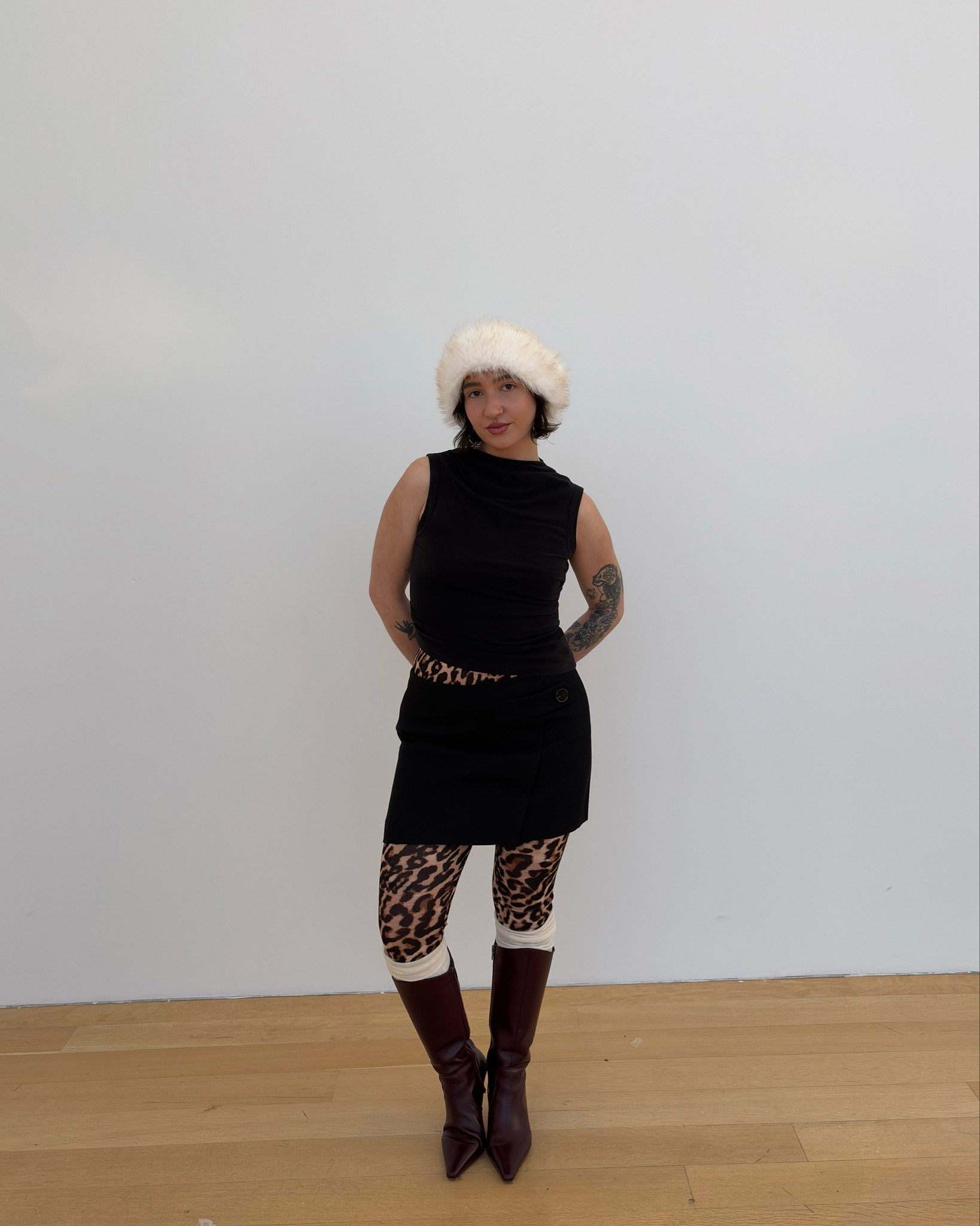 Shop the leggings, mini skirt, and hat for your next holiday party ♥️ #holidayoutfit #leopardprint #burgundyoutfit #kneehighboots #furhat #fauxfurhat

#LTKHoliday #LTKStyleTip #LTKFindsUnder100