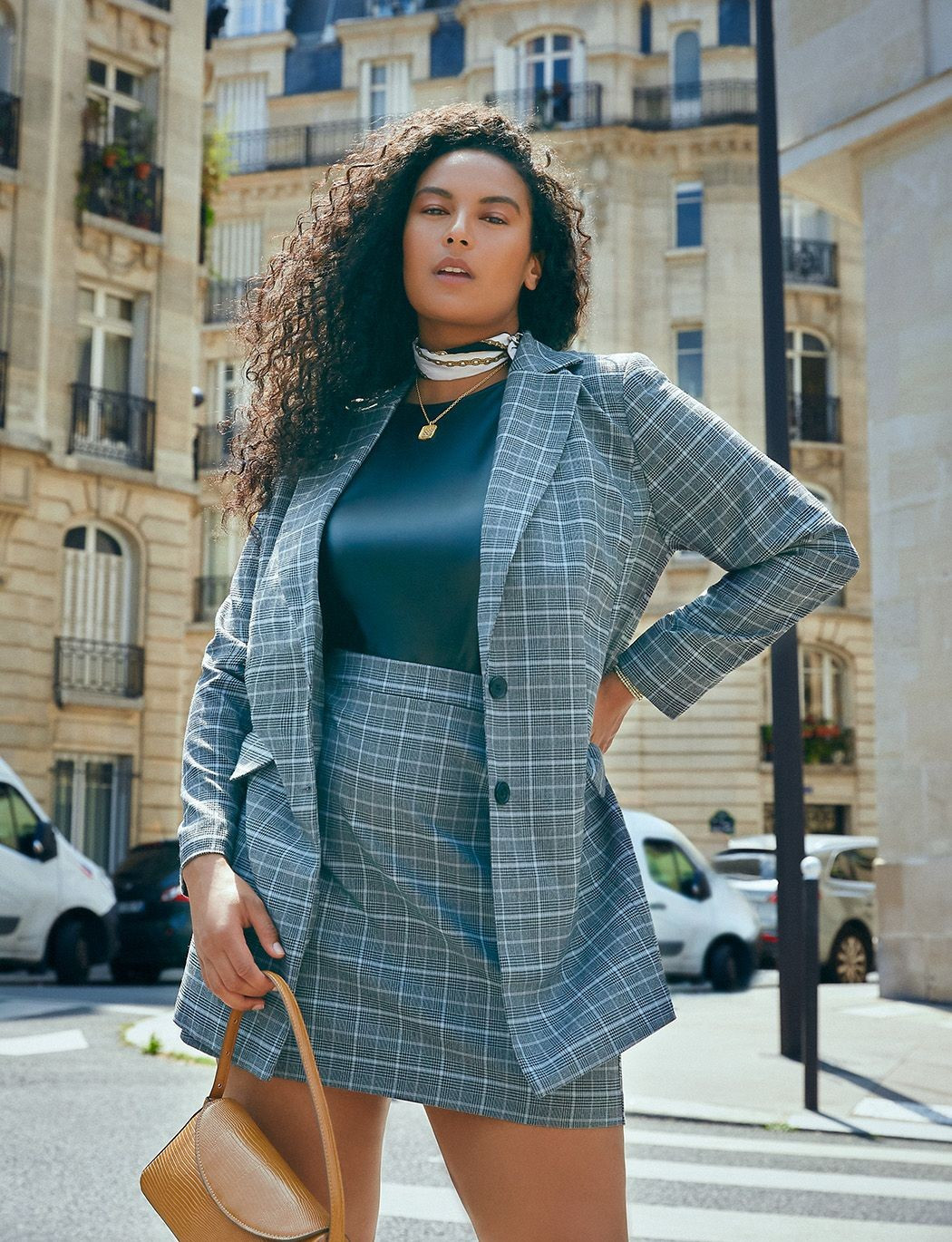Long Line Plaid Blazer | Eloquii