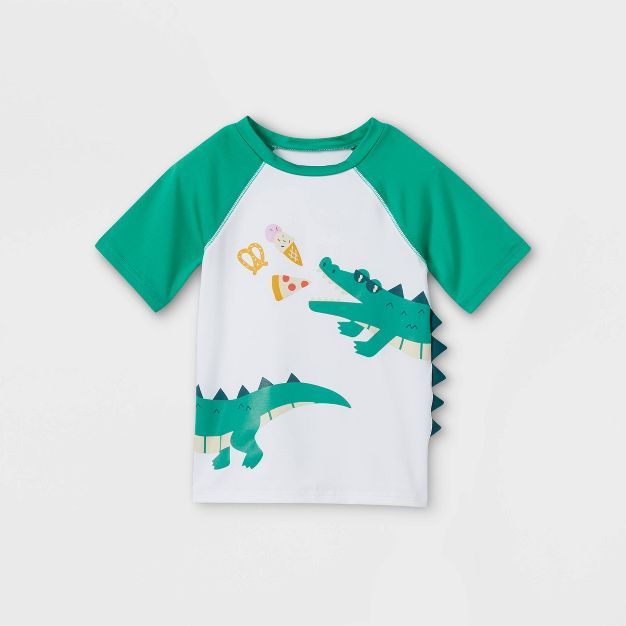 Toddler Boys' Alligator Print Short Sleeve Rash Guard - Cat & Jack™ Green | Target