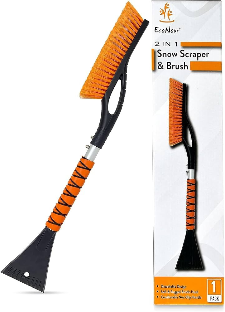EcoNour 27" Aluminum Snow Brush with Ice Scrapers for Car Windshield and Window | Car Snow Scrape... | Amazon (US)
