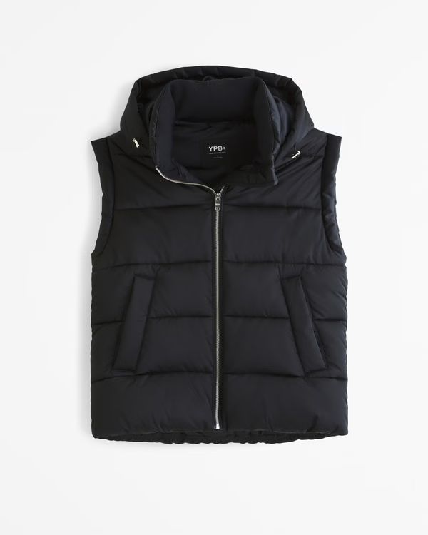 YPB Legging-Friendly Satin Puffer Vest | Abercrombie & Fitch (US)