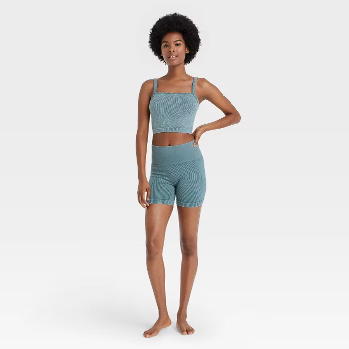 Women's Seamless Ribbed Brami - Colsie™ Green M | Target