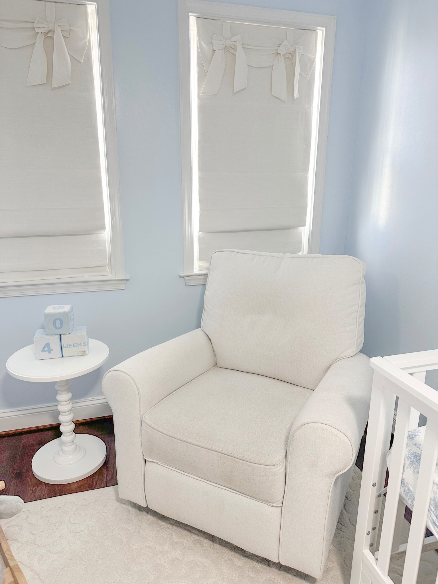 Baby boy nursery / blue white nursery inspo 
