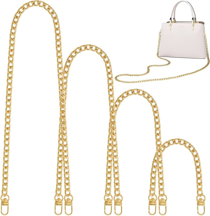 4 Sizes Flat Purse Chain Strap Crossbody Bag Replacement Strap with Metal Buckles(47.2/31.5/15.7/... | Amazon (US)