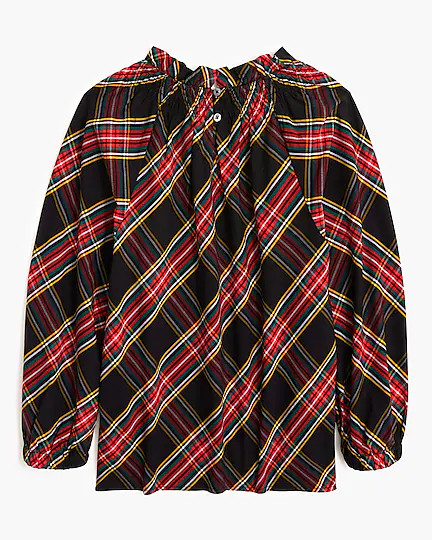Tartan smocked top | J.Crew Factory