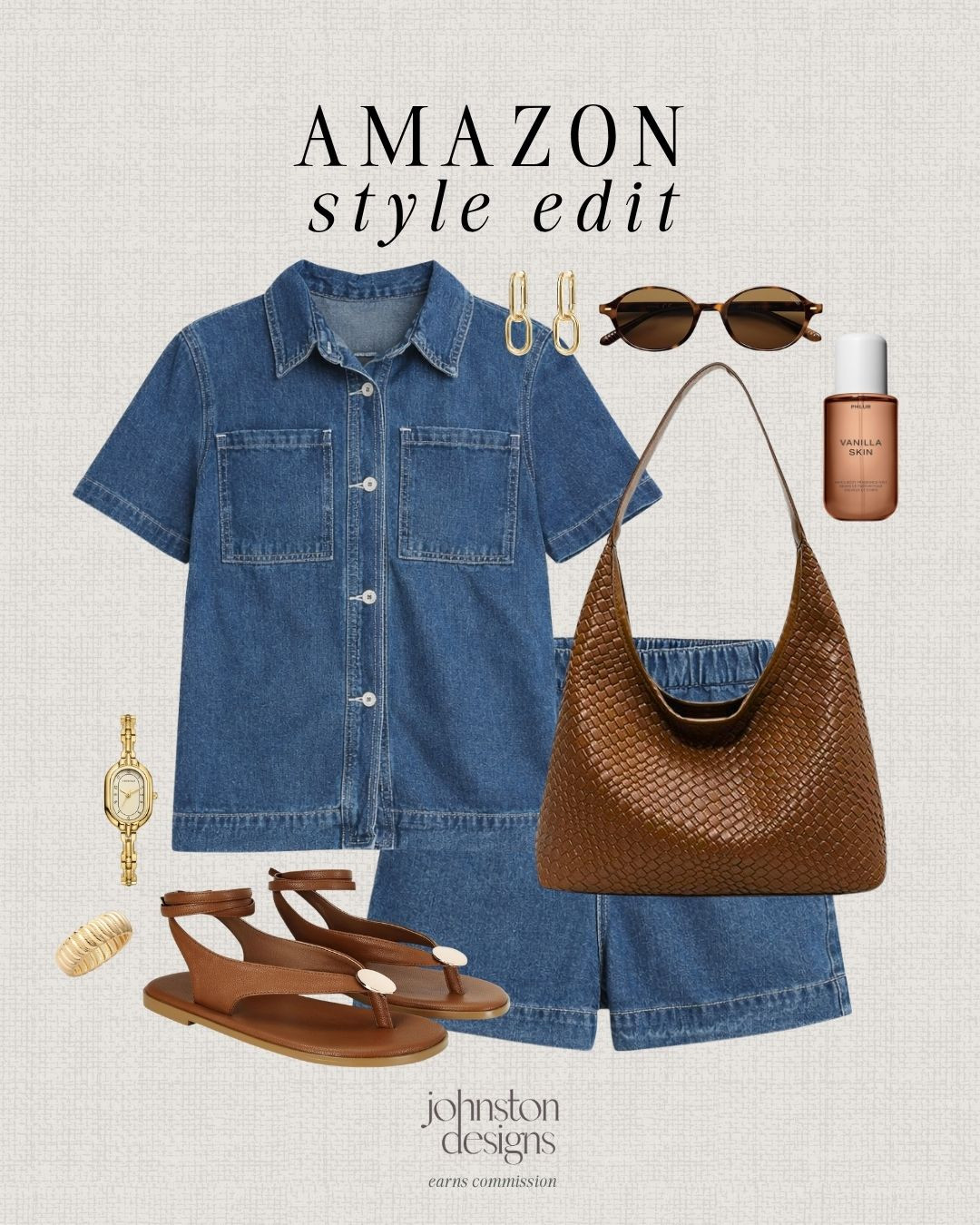 Amazon style edit. 🤍 Denim set, effortless summer outfit, easy everyday look with neutral accessories

Amazon fashion, denim outfit, matching set outfit, casual summer outfit, everyday style, neutral accessories, effortless outfits, affordable fashion finds, amazon finds, minimalist style, outfit inspo, warm weather, trending. 

 #LTKootd