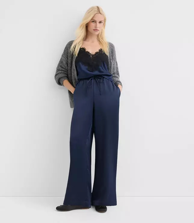 Sawyer Pull On Pants in Satin | LOFT