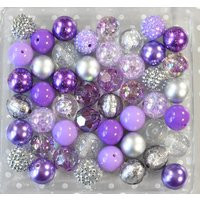 Purple & Silver Bubblegum Bead Mix, 20mm Chunky Bubble Gum Beads For Kids, Wholesale in Bulk Kit | Etsy (US)