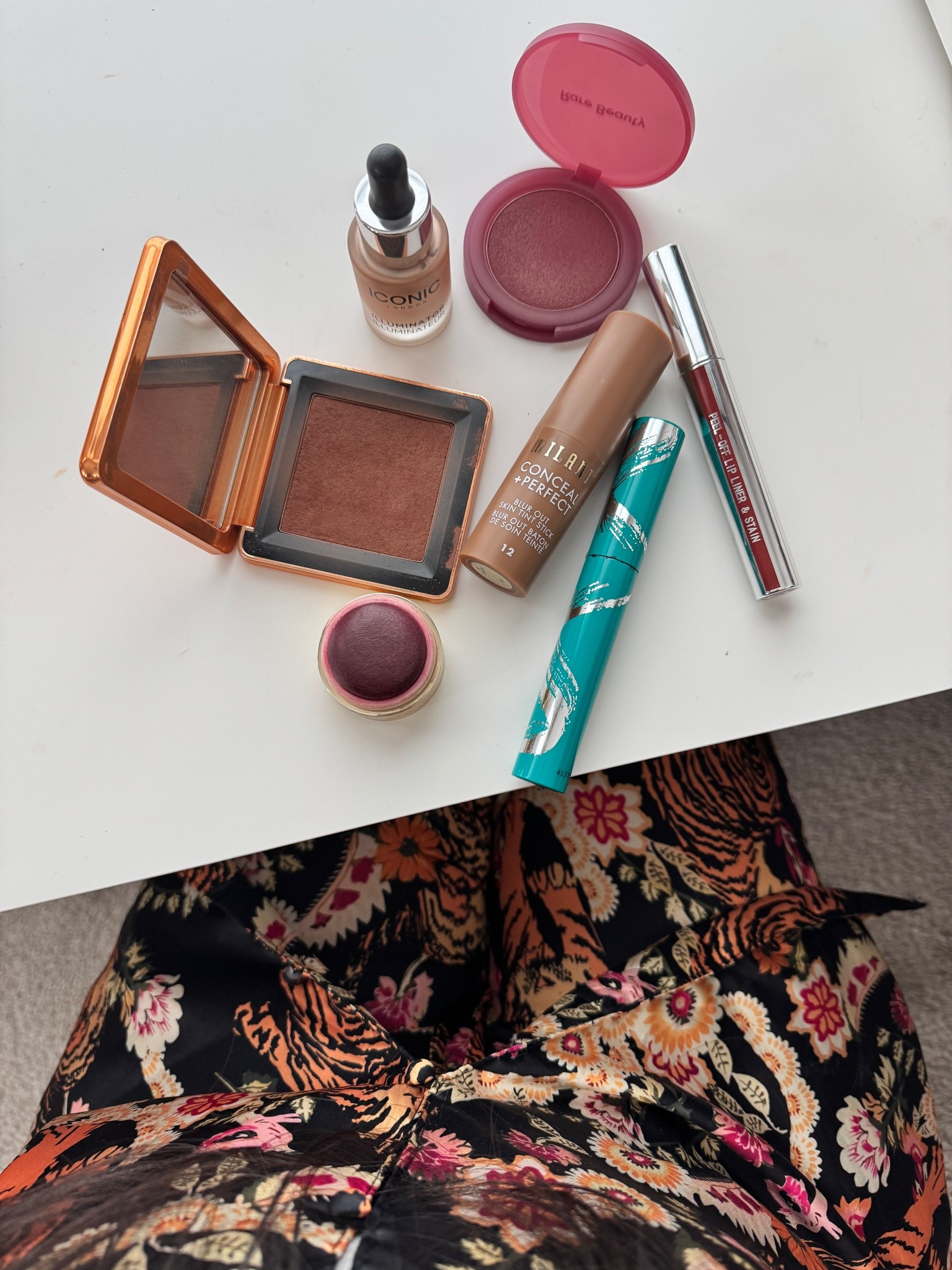 Today’s makeup! // Milani skin tint stick, shade Medium Tan // DIBS cream bronzer, shade 5.5 // Merit cream blush, shade Apres // Rare Beauty bouncy blush, shade Truth // Iconic liquid highlight, shade original // Thrive Causemetics mascara // Haus Labs bronzer on the lash line, shade 9 // Amazon lip stain, shade Cocoa 

#LTKBeauty