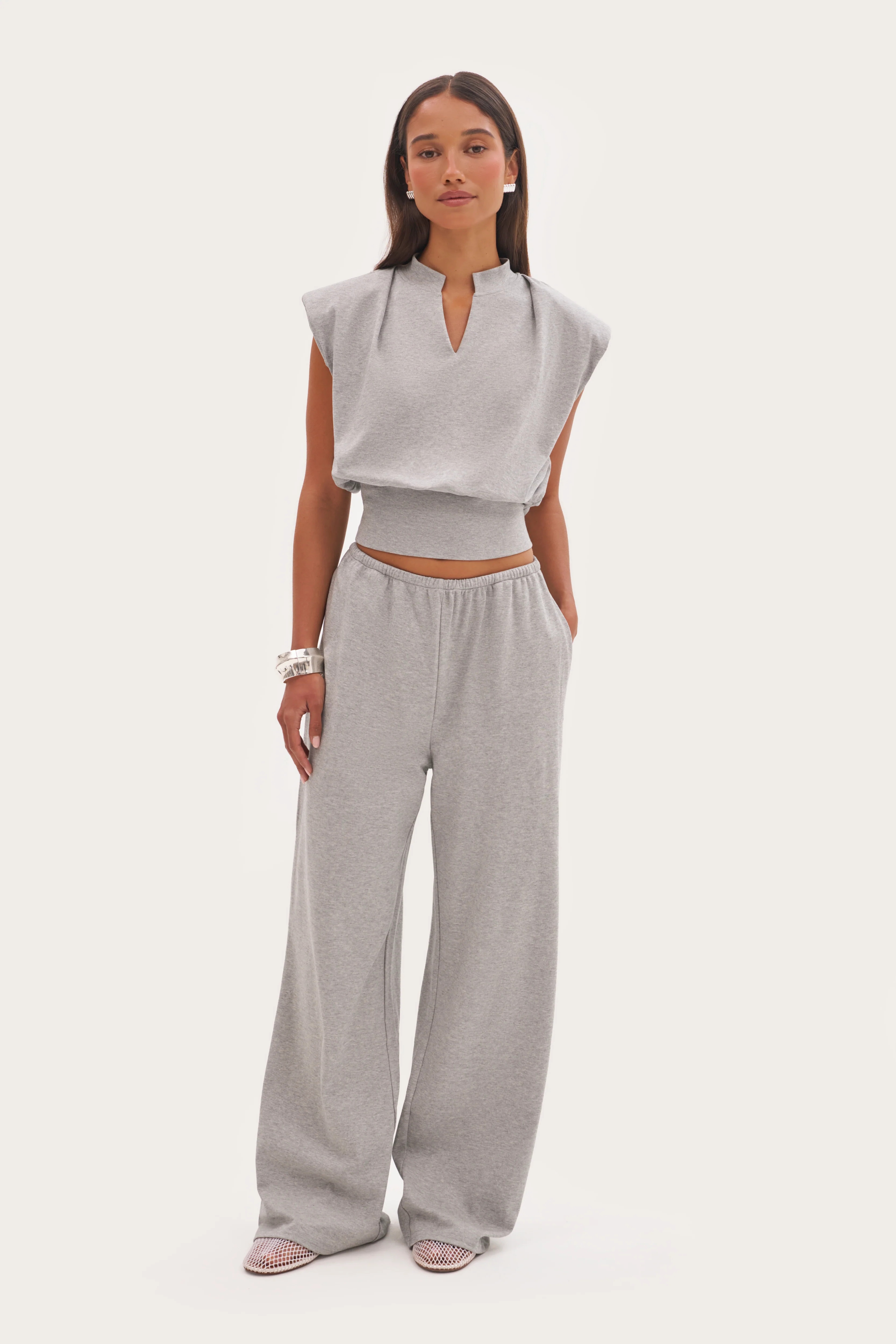Maebe Sleeveless Jersey Tee - Grey | Maebe UK
