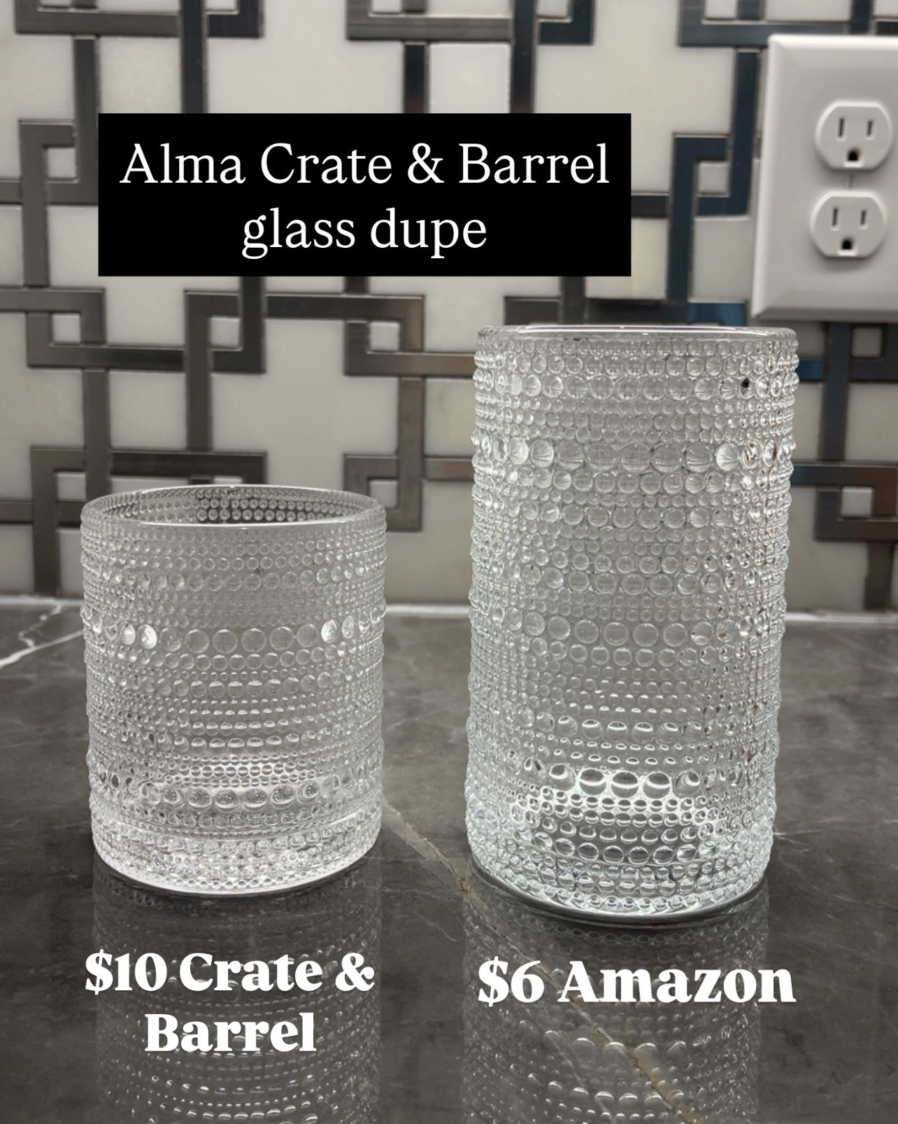 Alma Clear Crate & Barrel Glasses Dupe

Crate & Barrel kitchen dupe, Crate & Barrel dupe, spot textured drinking glasses, fun Amazon drinking glasses, spotted drinking glasses, Amazon Crate & Barrel dupe, Amazon juice glasses, Amazon margarita glasses, Amazon cocktail glasses, Amazon bar glasses, Amazon bar accessories, crate and barrel dupe, crate and barrel inspired decor, crate and barrel kitchen dupe, amazon crate and barrel dupe, designer home dupes, luxury home dupes, high end home decor dupes, affordable luxury decor, amazon home dupes, amazon kitchen finds, amazon kitchen decor, trending amazon home finds, viral amazon finds, amazon entertaining essentials, amazon hosting decor, spotted drinking glasses, textured drinking glasses, speckled drinking glasses, fun drinking glasses, unique drinking glasses, aesthetic glassware, modern glassware, colorful glassware, trendy cocktail glasses, trendy barware, stylish drinking glasses, statement glassware, elevated kitchen decor, everyday glassware, luxury looking glassware, designer inspired glassware, cute drinking glasses, hostess must haves, home entertaining essentials, bar cart accessories, home bar styling, cocktail hour essentials, amazon cocktail glasses, amazon margarita glasses, margarita glass set, amazon juice glasses, juice glass set, amazon bar glasses, barware amazon, amazon bar accessories, amazon hosting finds, modern bar accessories, cocktail party essentials, summer hosting essentials, spring entertaining decor, outdoor entertaining glasses, kitchen aesthetic, neutral kitchen decor, colorful kitchen decor, fun kitchen finds, glassware set amazon, textured cup set, modern kitchen accessories, entertaining at home, kitchen styling ideas, kitchen counter styling, curated kitchen decor, home decor finds, amazon home favorites

#LTKHome #LTKfoodie #LTKdayinmylife