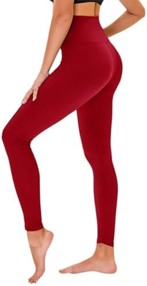 High Waisted Leggings for Women - No See Through Tummy Control Cycling Workout Yoga Pants with Po... | Amazon (US)