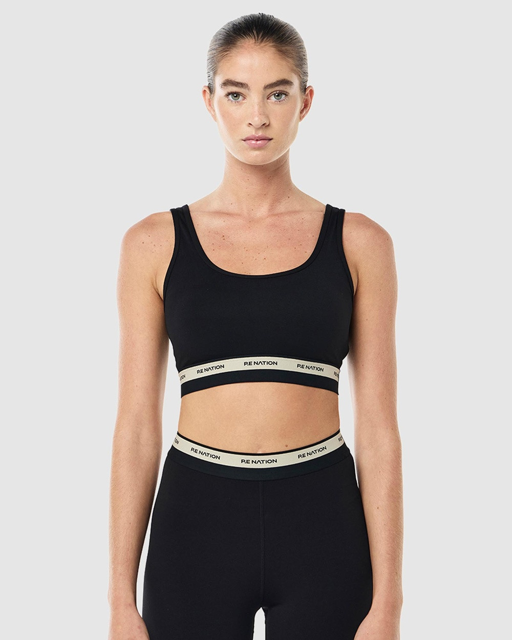 P.E Nation - Kensington Sports Bra - Sports Bras (Black & Biscuit) Kensington Sports Bra | THE ICONIC (AU & NZ)