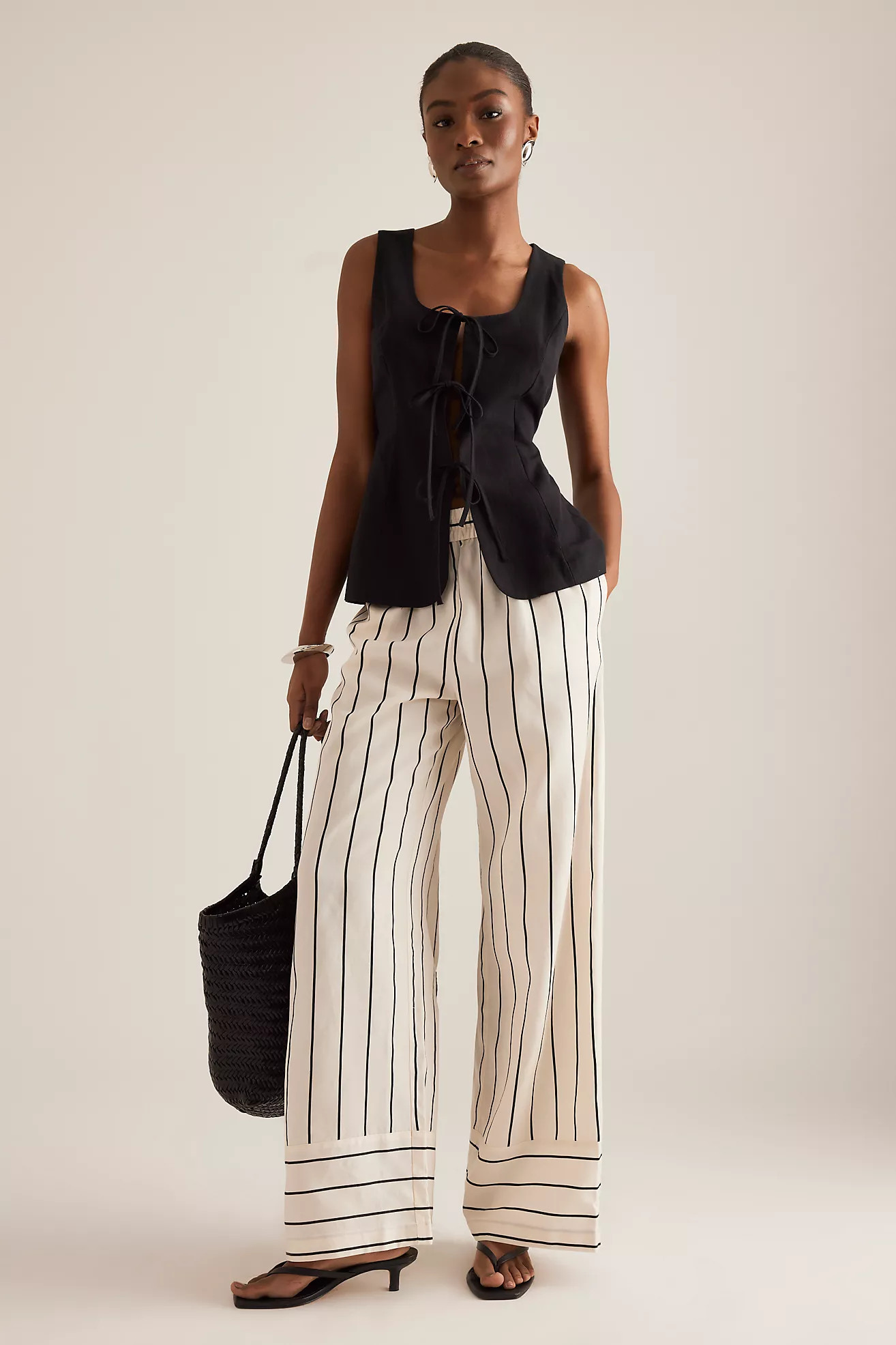 ALIGNE Eliora Striped Wide-Leg Trousers | Anthropologie (UK)