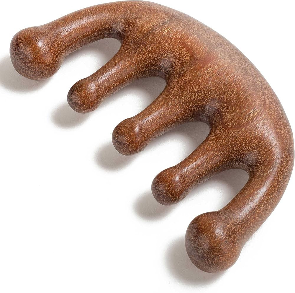 Wooden Comb, Wooden Scalp Massager, Massage Comb for Scalp Gua sha, Head Massager - Sandalwood | Amazon (US)