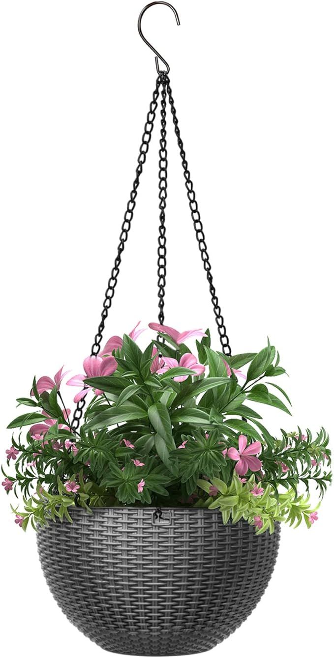 Hanging Basket Planters Plastic Hanging Baskets Flower Pot Plant Holder Hanging Planters Baskets ... | Amazon (US)