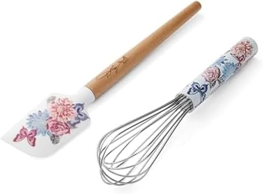 Dolly Parton Spatula and Whisk Set - Rose Kitchen Utensils with Floral and Butterfly Pattern Desi... | Amazon (US)
