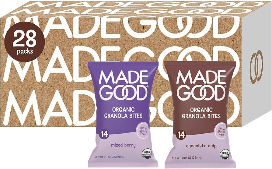 MadeGood Granola Bites Chocolate Chip & Mixed Berry Variety Pack (28 Count) Gluten Free and Organ... | Amazon (US)