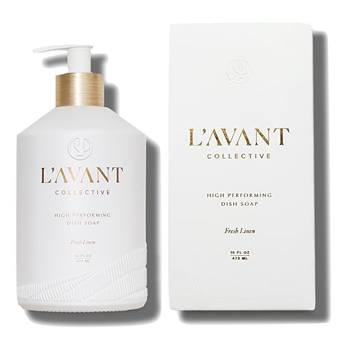 L'AVANT Collective High Performing Dish Soap | Plant-Based Ingredients & High Performing Formula | Fresh Linen Scent | Reusable Glass Bottle I 16 FL oz/473 mL | Amazon (US)